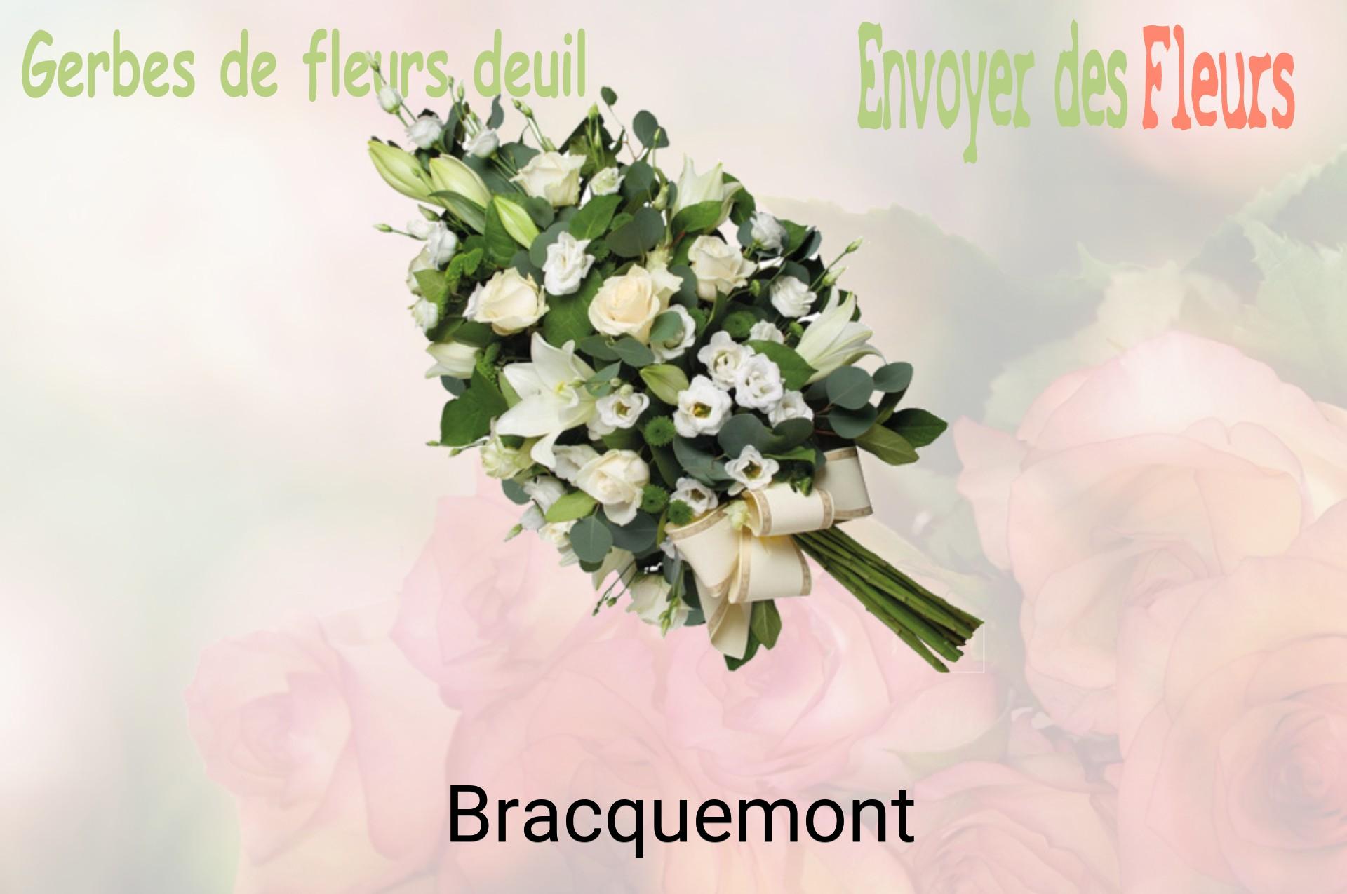 Gerbe de fleurs de deuil livrée à Bracquemont